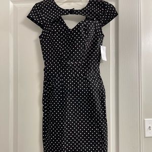 Hot topic pinup dress black & white polka dots NWT